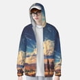 thumbnail image 2 of KLL Western Desert Cloud Cowboy Imprimé Hommes Femmes UPF 50+ Protection Solaire Veste à Capuche Manches Longues Pêche Randonnée Performance Chemise-3TG, 2 of 7