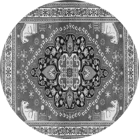 Ahgly Company Indoor Round Persian Gray Traditional Area Rugs, 7' Round