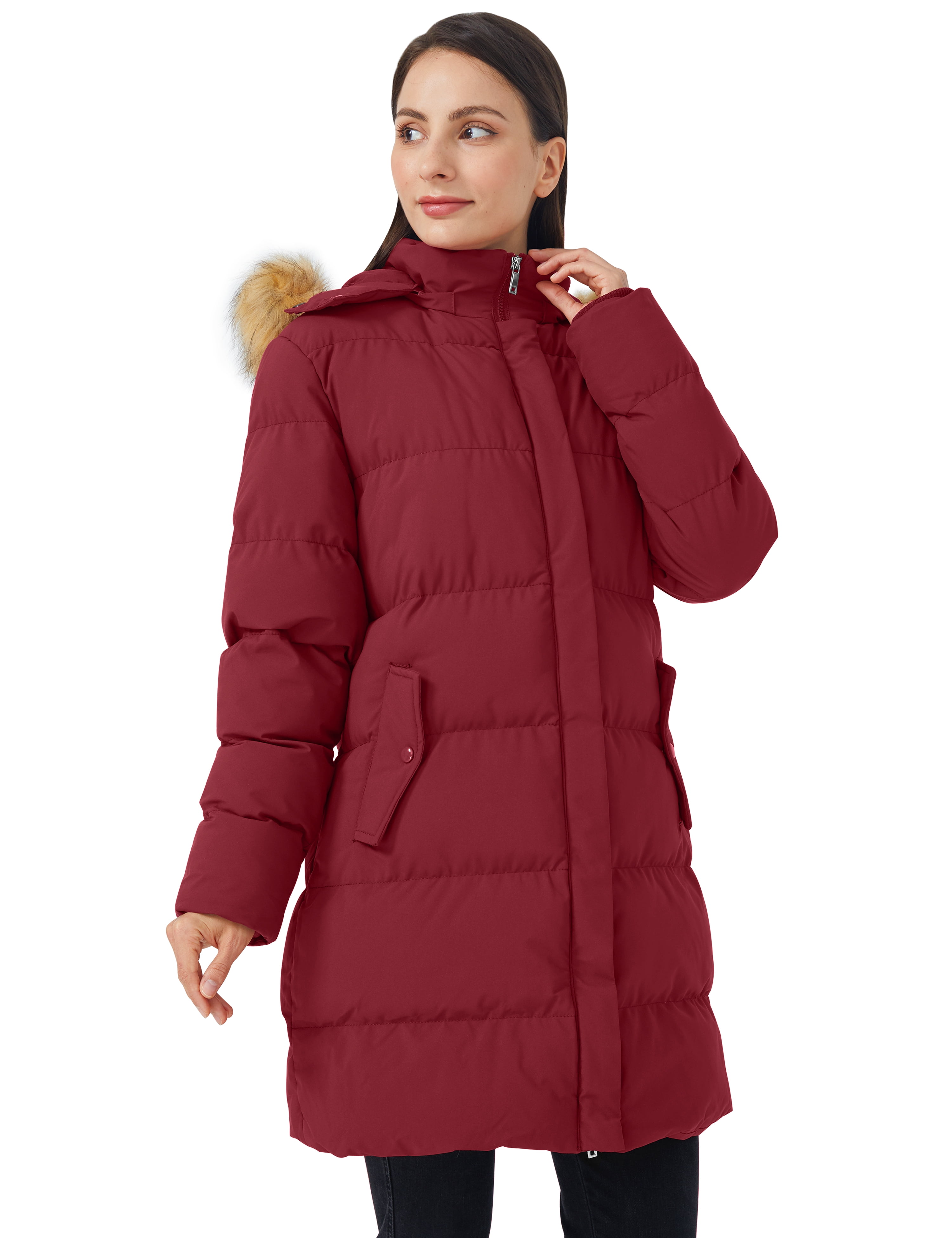 WenVen Women's Puffer Jacket Hooded Winter Coat Waterproof Puffer