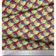 thumbnail image 2 of Soimoi Modal Satin Fabric Bird,Palm Tree & Sun Nature Print Sewing Fabric Yard 42 Inch Wide, 2 of 3