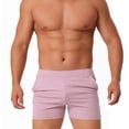 thumbnail image 2 of SGFCWSX Mens Sleep Shorts,Casual Home Shorts with Pockets Boxer Briefs Waistband Lightweight Loungewear Sleepwear Pink Size 2XL, 2 of 6