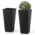 thumbnail image 1 of Gymax 2PCS Rattan Tall Plant Pots w/Detachable Plastic Liners Pre-Marked Drainage Hole, 1 of 10