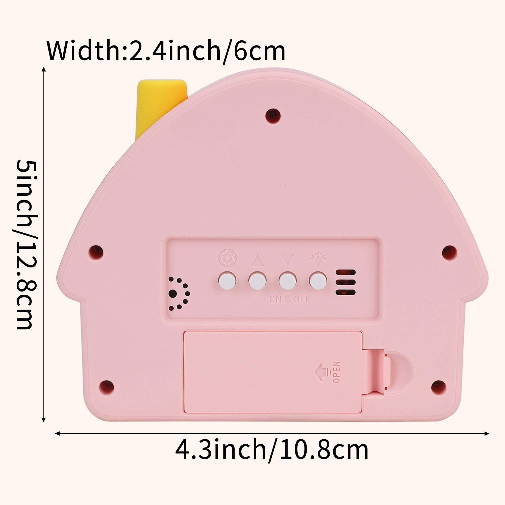 Unique Bargains House-Shaped Alarm Clock White Bunny 4.3"L x 2.4"W x 5.0"H