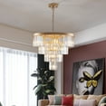 thumbnail image 4 of 24 Inch Modern Crystal Chandelier 4 Tier Golden Ceiling Light for Dining Room Living Room Bedroom, 4 of 8