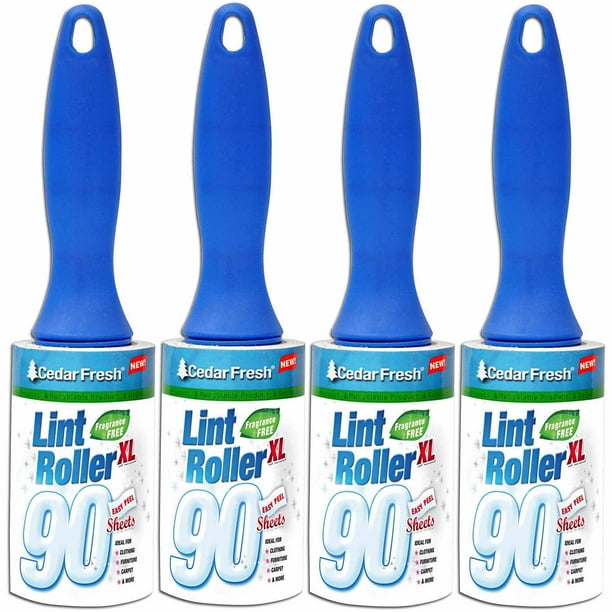 Cedar Fresh Lint Rollers, 90 Sheets, 4 Count