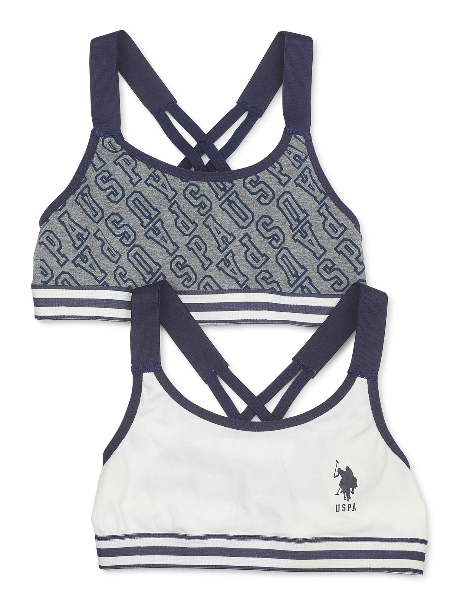US Polo Assn. U.S. Polo Assn. Girls Sports Bra 2Pack, Sizes 414