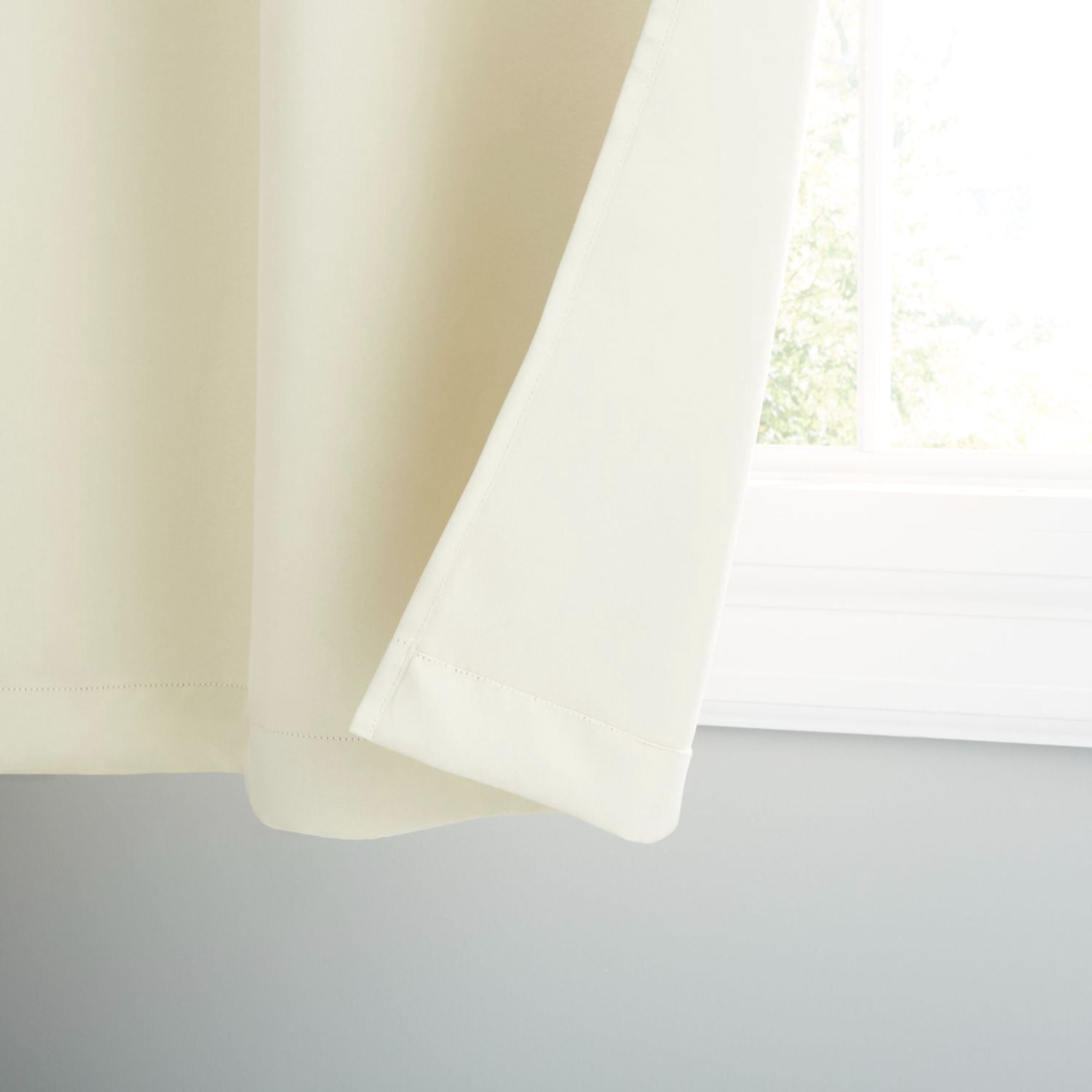 Estate View™ Seville Solid Room Darkening Grommet Top Curtain Panel Pair, 38"x96", Cream