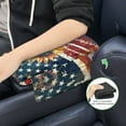 thumbnail image 6 of Renewold Sunflower American Flag Car Center Console Cover Soft Non-slip Armrest Cover Lid for Car Side Storage Box with 4 Storage Bags Car Interior Decor Accessories for Women Men, 6 of 9