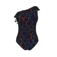 thumbnail image 4 of Yiaed Colorful Balloons Print Women One Piece Swimsuits Tummy Control One Shoulder Bathing Suits Pattern Ruffle Swimwear-Medium, 4 of 8