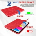 thumbnail image 5 of Venoro for iPad 10th Generation 10.9" Leather Case Stand Tablet Cover with Glass Screen Protector, Red, 5 of 25