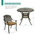 thumbnail image 4 of VIVIJASON 5-Piece Patio Furniture Dining Set, All-Weather Cast Aluminum Outdoor Conversation Set, Include 4 Cushioned Chairs and a 35.4" Round Table w/Umbrella Hole for Balcony, Lawn, Garden, Backyard, 4 of 7