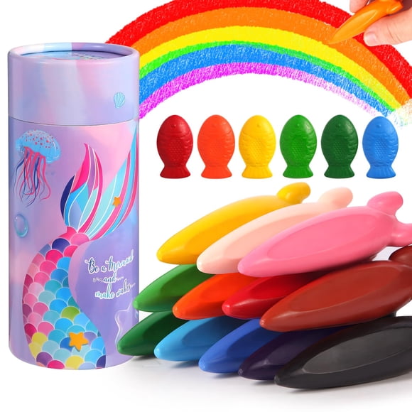 Crayons DreamCandy con forma de cohete y pez, 18 unidades, para niños
