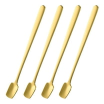 4pcs Espresso Spoons 6.1 Inches Stainless Steel Square Coffee Spoon Gold Tone