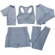 thumbnail image 5 of Ropa de yoga de cinco piezas, pantalones ajustados de cintura alta con tiburón, pantalones cortos, ropa de entrenamiento, traje al aire libre, 5 of 6