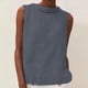 thumbnail image 2 of Ropa para adolescentes,Camiseta sin mangas de verano para mujer, blusa informal de cuello redondo, poliéster, color liso, para usar en casa, sopatenor, 2 of 9