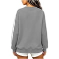 thumbnail image 5 of NominalSnug Womens Fleece Lined Crew Neck Sweatshirts Long Sleeve Stripe Pullover Tops Loose Fit Fall Outfits, 5 of 8