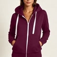 thumbnail image 6 of Ihhxva Plus Size Women's Sherpa Zip up Hoodie Slim Hooded Zip-Up Sweatshirt with Pockets Cozy -Lined Casual Winter Jacket Trendy Streetwear S-2XL, 6 of 6