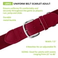thumbnail image 2 of Champion Sports Baseball/Softball Uniform Belt - Comfort Stretch Fit Uniform Belt - Durable Syntex Tab - Adult: 22"-46" - Scarlet, 2 of 7
