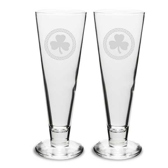 Shamrock Celtic Logo 16 oz Classic Beer Pilsner -Set of 2