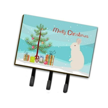 Carolines Treasures BB9332TH68 New Zealand White Rabbit Christmas Leash or Key Holder