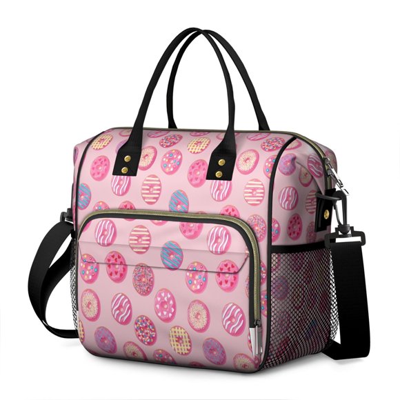 Sac à Lunch Isolé Imprimé Bonbons – Sac Isotherme Étanche avec Sangle Réglable et Compartiments Doubles Excellent Cadeau pour les Fans de Bonbons