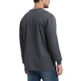 thumbnail image 5 of Men's Loose Fit Heavyweight Work Long Sleeve Henley T-Shirts Workwear Pocket Tee(Regular&Tall), 5 of 8