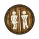 thumbnail image 3 of Letrero de madera para baño, unisex, estilo vintage resistente, fácil de instalar. Letrero de pared para inodoro. Letrero de madera para el baño, idea, 3 of 9