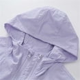 thumbnail image 4 of Girls Windbreaker Jacket Sun Protection UPF 50+ Lightweight Packable for Travel Water Resistant Hooded Nylon Spandex Purple 5-15 Years,Size 6-7 T, 4 of 9