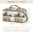 thumbnail image 4 of FORMRS Makeup Bag Travel Cosmetic Organizer for Women Fold Flat Zipper Pouch with Handle, Halloween Pumpkin Field, 4 of 8