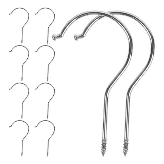 OUNONA  10 Pcs Multipurpose Screw Hook Home Clothing Hanger Hooks Accessories