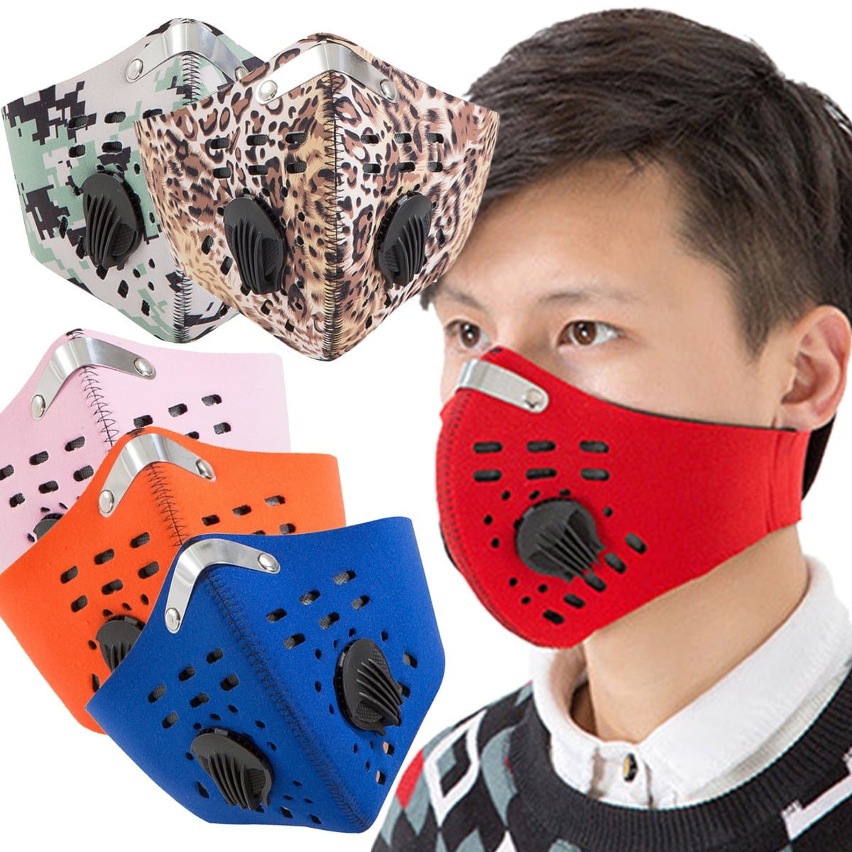 Details about   Reusable Air Purifying Face Filter Mask Face Cover Haze Fog Outdoor Mouth Mask