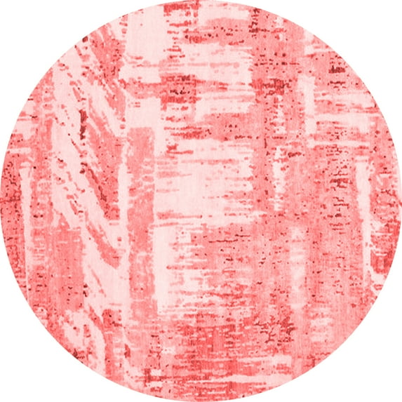 Ahgly Company Indoor Round Oriental Red Industrial Area Rugs, 7' Round