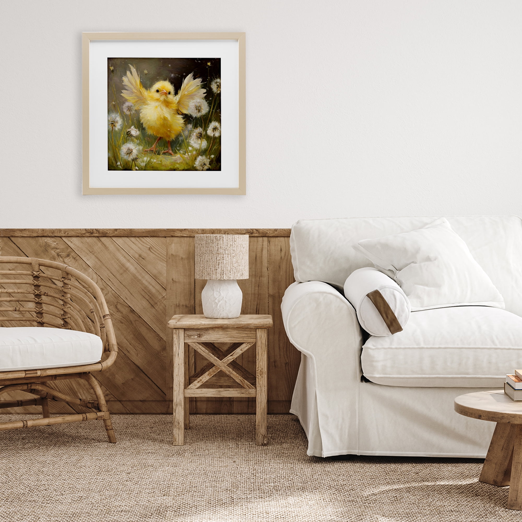 Stupell Industries Free As A Peep Chick Birch Framed Print Under Glass, design by Tina LeCour