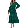 thumbnail image 1 of Vestido largo PRETTYGARDEN para mujer, otoño, primavera, verde oscuro, 1 of 8