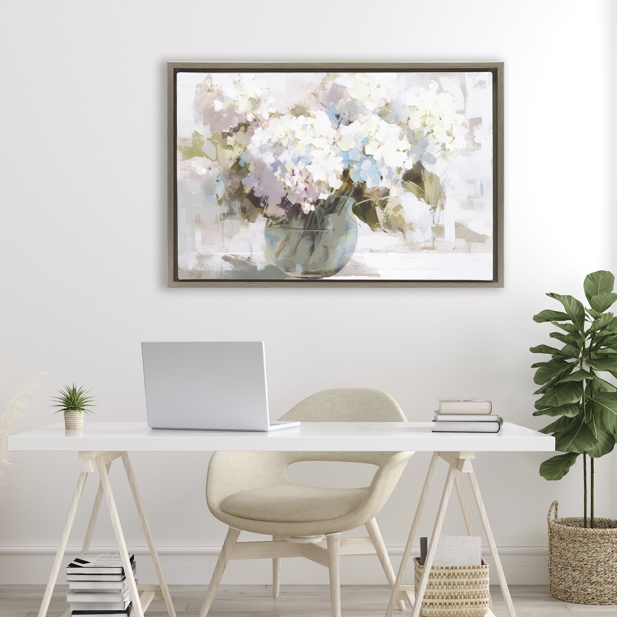 Stupell Industries Blushing Bride Garden Flowers Brown Framed Floater Canvas Wall Art, design by Tina LeCour