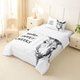 thumbnail image 2 of Erosebridal Sketch Donkey "Hello Sweet Cheeks" Print Twin Comforter Sets, Funny Farm Bedding Set for Kids Boys and Girls, Reversible 2 Pieces, 1 Comforter and 1 Pillowcase, 2 of 6