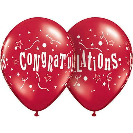 11" Congratulations Stars Around Balloons (10 ct)