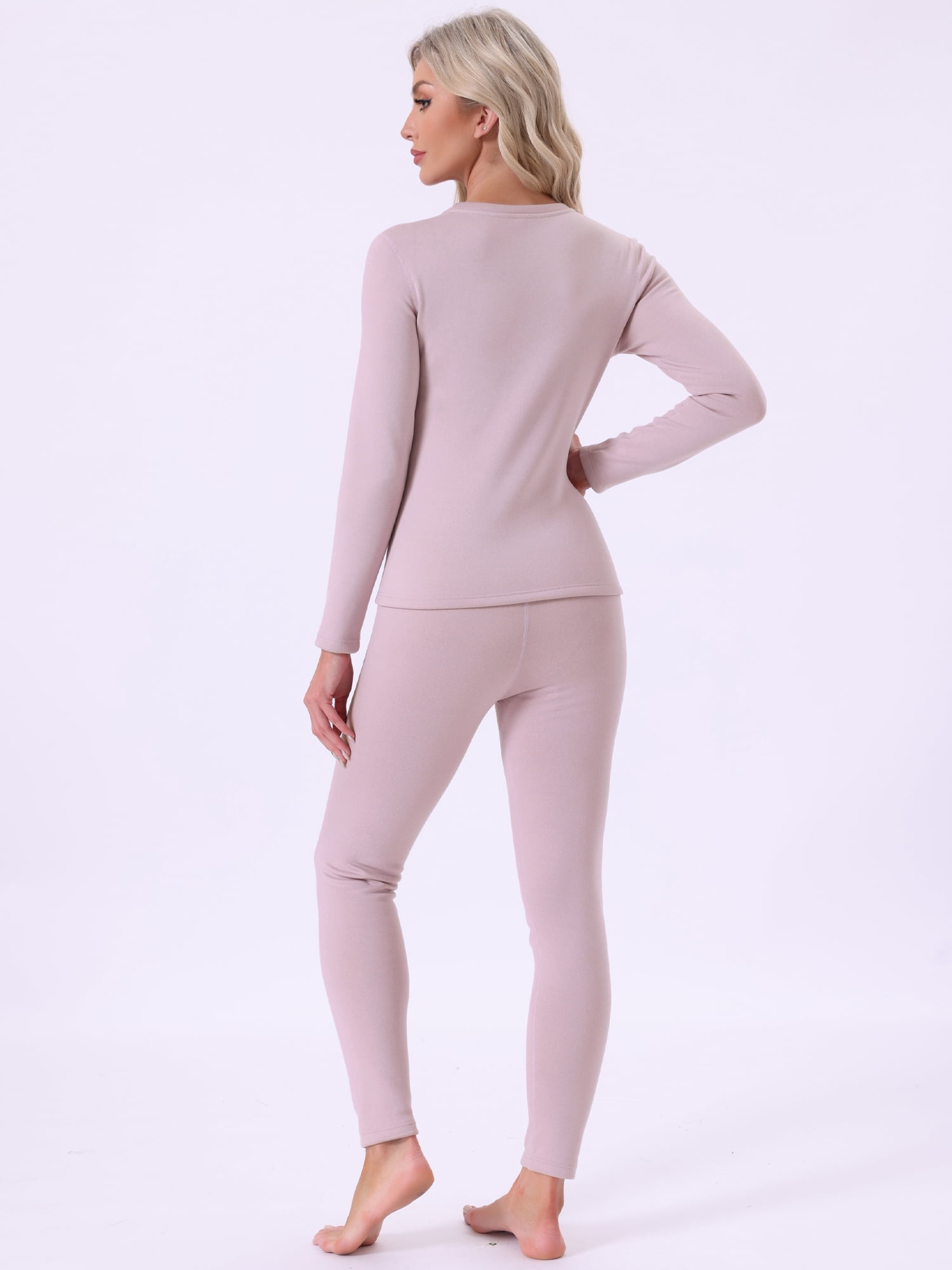 DARING DIVA Women's Underwear Sets Thick Heavyweight Long Sleeve Base Layer L Purple