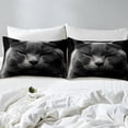 thumbnail image 5 of Impresión de ropa de cama 3 piezas de dibujos animados Mascotas Funda Nórdica Negro Gatos Edredón Colcha, 5 of 5