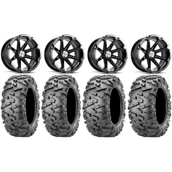 MSA Black Diesel 14" ATV Wheels 28" BigHorn 2.0 Tires Sportsman RZR Ranger