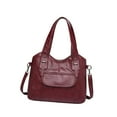thumbnail image 4 of FVDPWYE PU Leather Shoulder Bag Stylish Soft Women Tote Bag for Everyday Work Travel Red, 4 of 9