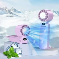 Up to 65% off Portable Handheld Fan, Coolings Fan Silent Fan Usb Air Conditioner Fan Vertical Blowing 100 Wind Speeds Mini Desktop Rechargeable Brushless Folding Easy Storage Outdoor Ice Making Fan