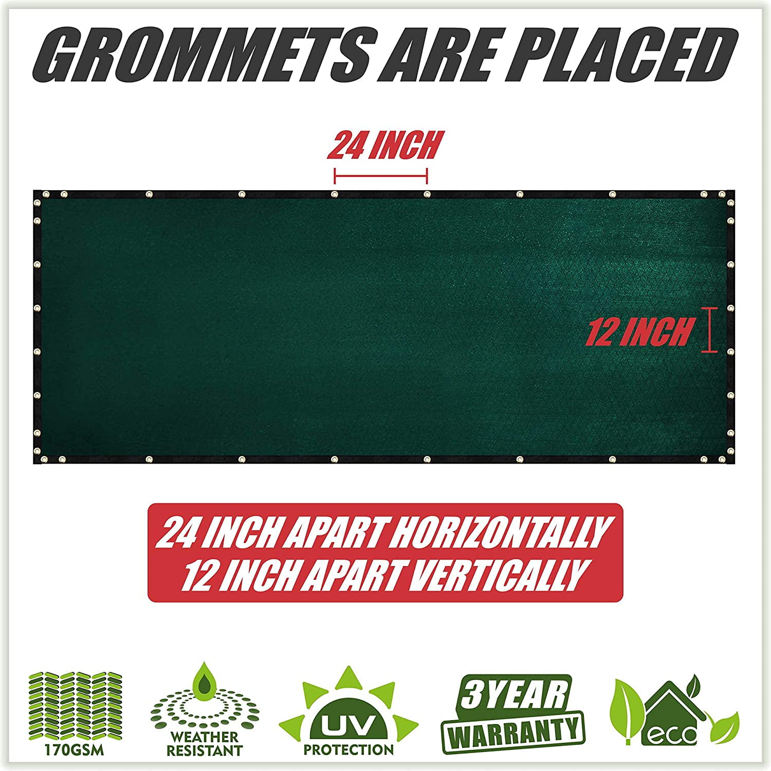 ColourTree 6' x 50' Green Fence Privacy Screen Windscreen Shade Fabric Cloth HDPE, 90% Visibility Blockage, with Grommets, Heavy Duty Commercial Grade, Cable Zip Ties Included - Custom Avalible