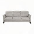 thumbnail image 6 of Tan Microfiber Sofa in Living Room featuring Black Metal Legs and Comfort Cushions, 6 of 8