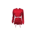 thumbnail image 4 of Seyurigaoka Women Clothes Set Solid Color Long Sleeve Hooded Tops and Shorts, 4 of 8
