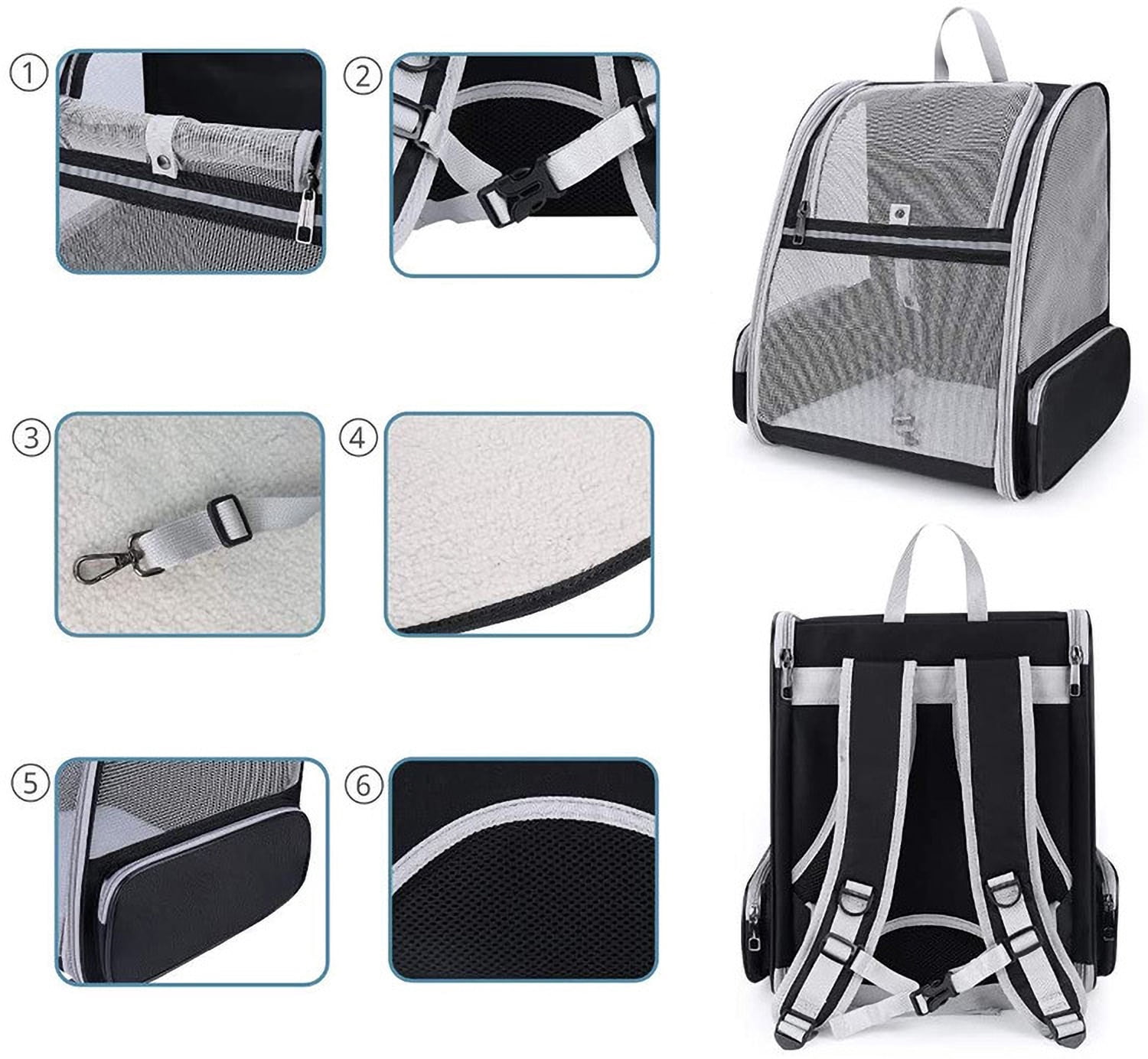 RUseeN Cat Backpack, Pet Carrier Backpack for Dogs and Cats,Puppies,Cat Backpack Carrier, Fully Ventilated Mesh,Airline Approved,Designed for Travel, Hiking, Walking & Outdoor Use
