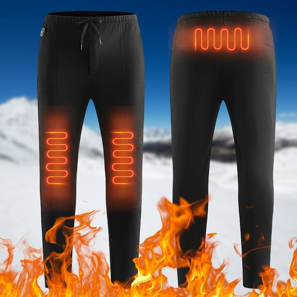 Pantalones Térmicos Térmicos para Hombres y Mujeres Pantalones Térmicos Inteligentes USB Negros para Clima Frío