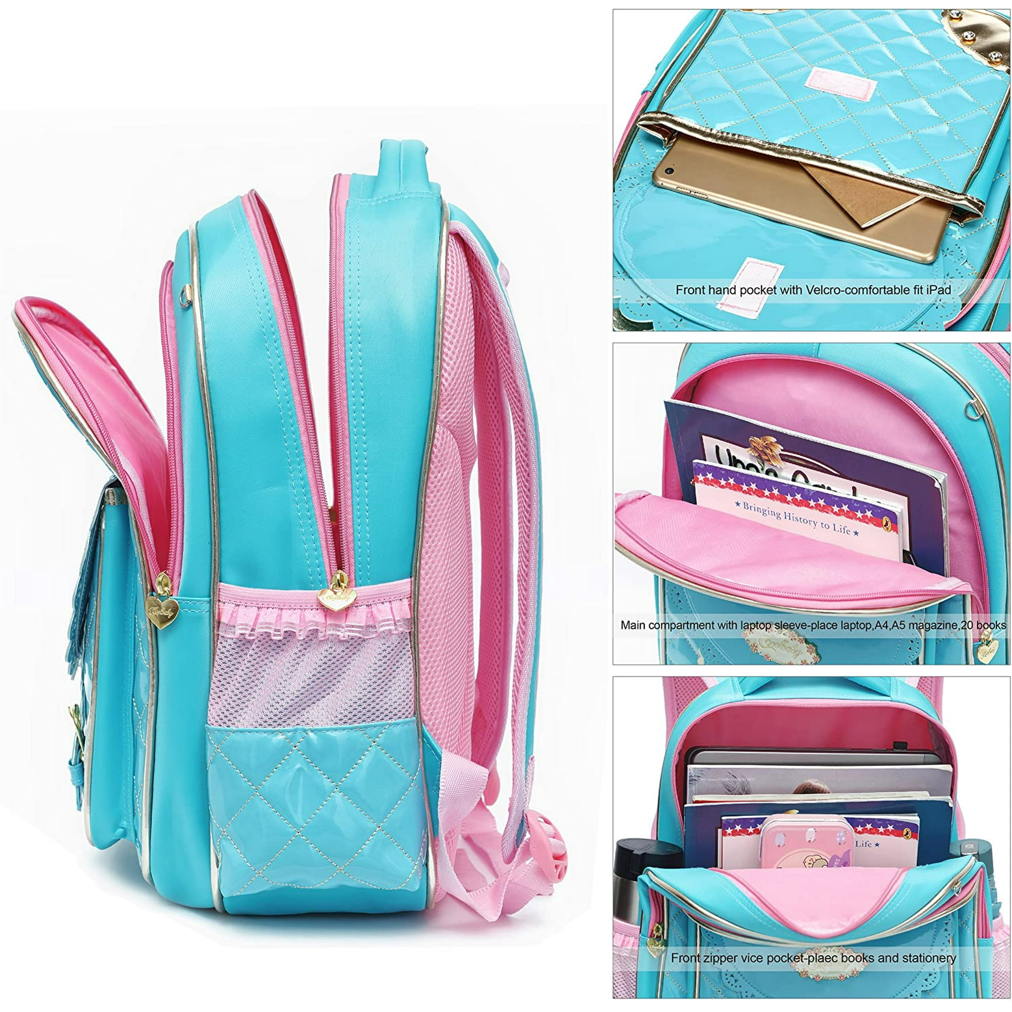 Backpack for Girls Waterproof Kids Backpacks School Bag Toddler Bookbags Cute Travel Daypack Christmas present Small B Blue Walmart