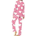 thumbnail image 4 of purcolt Valentines Day Pajamas for Women Set Long Sleeve Button Down Sleepwear Soft Pjs Sets 2 Piece Lounge Sets with Pocket, 4 of 6