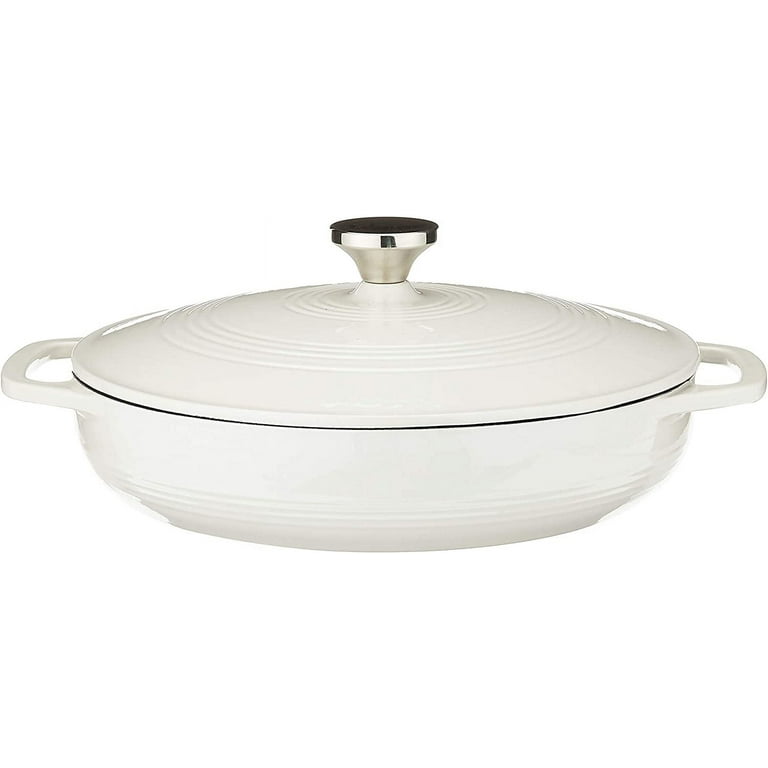 Lodge Cast Iron 7 Quart Enameled Cast Iron Oval Dutch Oven Oyster